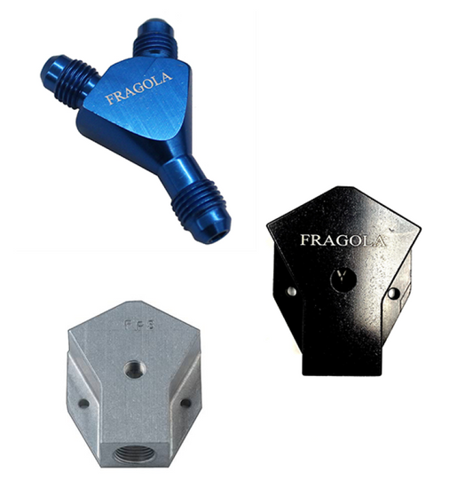 Fragola Y-Fitting -16AN Male Inlet x -12AN Male Outlets Black - awdtuningtx