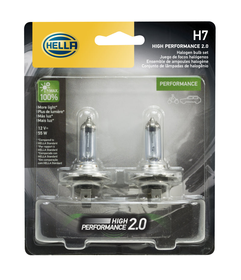 Hella H7 12V 55W PX26D HP 2.0 Halogen Bulbs - awdtuningtx