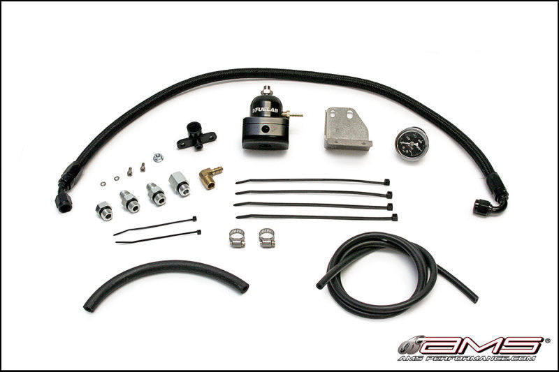AMS Performance 08-15 Mitsubishi EVO X Fuel Pressure Regulator Kit - Black - awdtuningtx