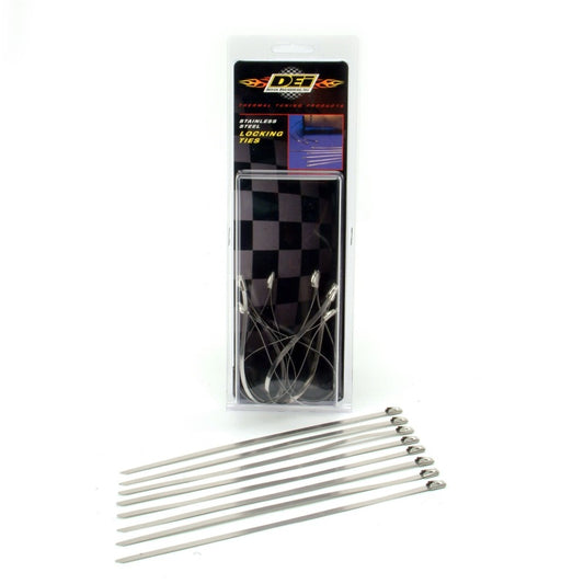 DEI Stainless Steel Locking Tie 8in - 8 per pack - awdtuningtx