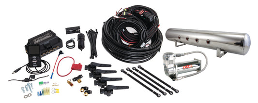 Air Lift Performance 3H (3/8 Air Line 5 Gal  Polished Aluminum Tank VIAIR 444C Comp) - awdtuningtx