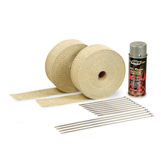 DEI Exhaust Wrap Kit - Tan Wrap & Aluminum HT Silicone Coating - awdtuningtx