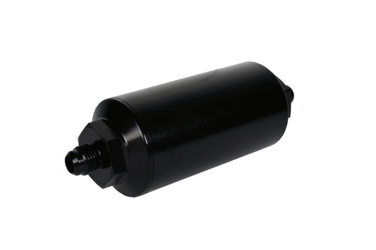 Aeromotive In-Line Filter - (AN-6 Male) 10 Micron Fabric Element Bright Dip Black Finish - awdtuningtx