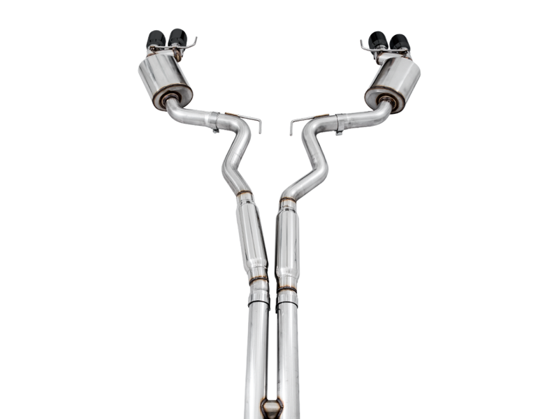 AWE Tuning 2018+ Ford Mustang GT (S550) Cat-back Exhaust - Touring Edition (Quad Diamond Black Tips) - awdtuningtx