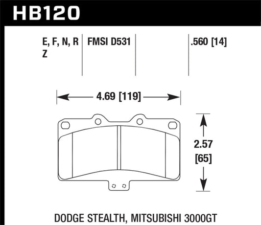 Hawk Mitsubishi 3000 GT VR4/ Dodge Stealth R/T 4WD HP+ Street Front Brake Pads - awdtuningtx