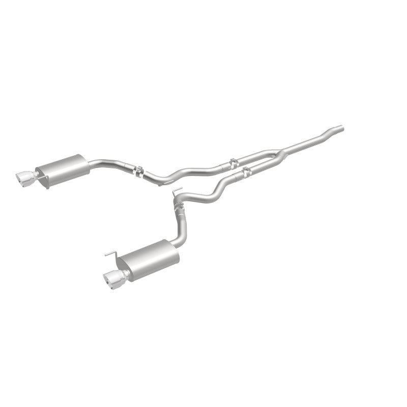 MagnaFlow Cat Back, SS, 2.5in, Street, Dual Split Polished 4.5in Tips 2015 Ford Mustang Ecoboost - awdtuningtx