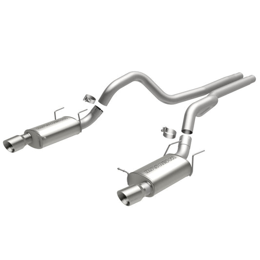 MagnaFlow 13 Ford Mustang Dual Split Rear Exit Stainless Cat Back Performance Exhaust (Street) - awdtuningtx