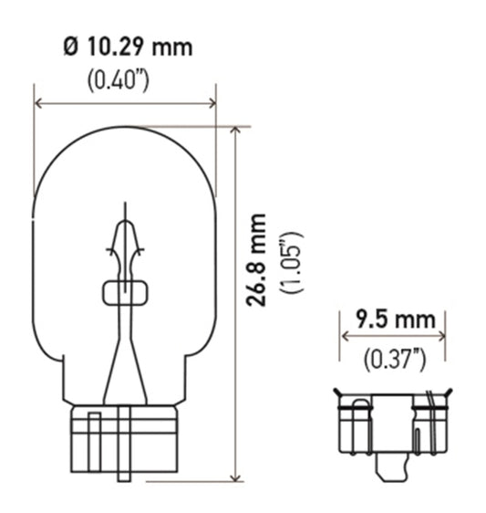 Hella Bulb 2825 12V 5W 4CP W2.1x9.5d T3.25 - awdtuningtx