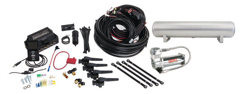 Air Lift Performance 3H (1/4 Air Line 4 Gal 5-Port  Raw Aluminum Tank VIAIR 444C Comp) - awdtuningtx