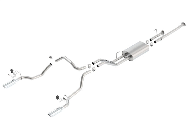 Borla 14-15 Toyota Tundra 4.6L/5.7L Crew Max SB DC SB Touring Cat Back Exhaust Dual Split Rear Exit - awdtuningtx