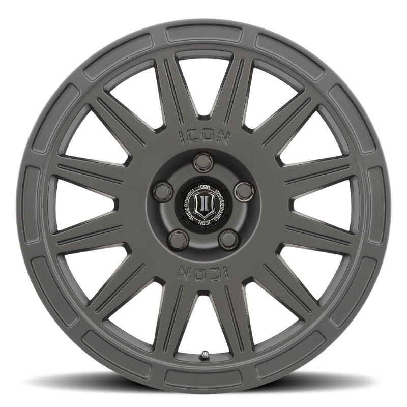 ICON Ricochet 17x8 5x4.5 38mm Offset 6in BS Satin Black Wheel - awdtuningtx