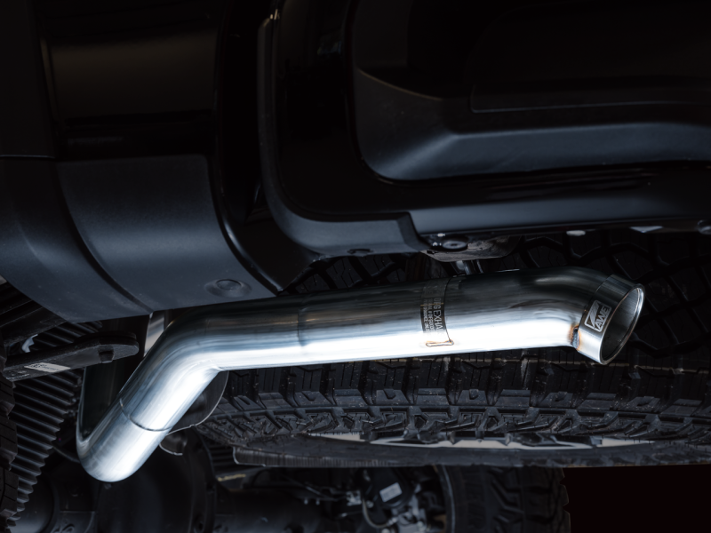 AWE Tuning 22-23 GMC Sierra 1500 AT4X 6.2L 0FG Catback Split Dual (Flat Bumper) - Bashguard(No Tips) - awdtuningtx