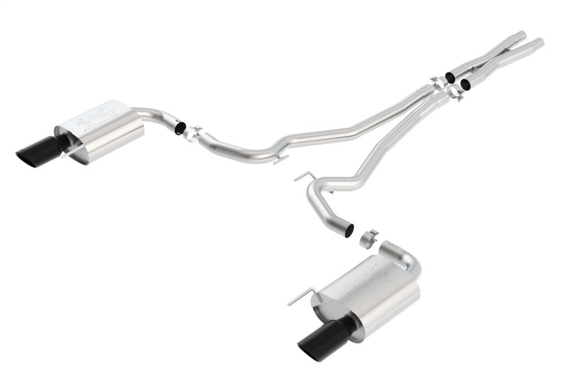 Borla Atak S Cat-Back 15-17 Ford Mustang GT 5.0L V8 MT/AT 2.5in pipe 4in tip (Black Chrome) - awdtuningtx