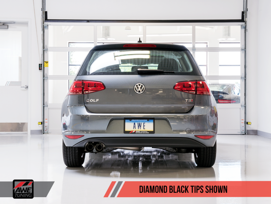 AWE Tuning VW MK7 Golf 1.8T Track Edition Exhaust w/Diamond Black Tips (90mm) - awdtuningtx