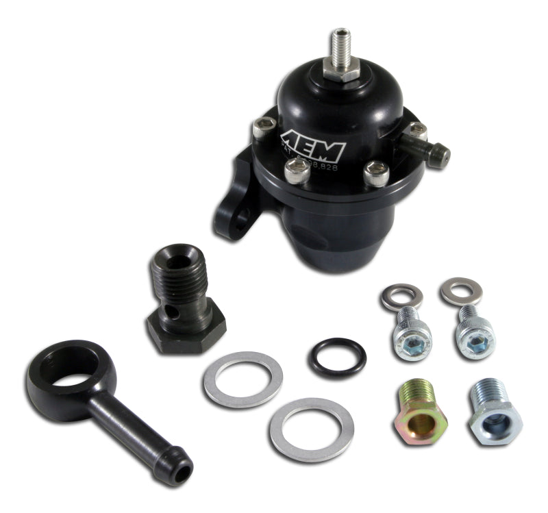 AEM 96-97 Acura CL / 94-97 Accord / 96-00 Civic Ex Black Adjustable Fuel Pressure Regulator - awdtuningtx