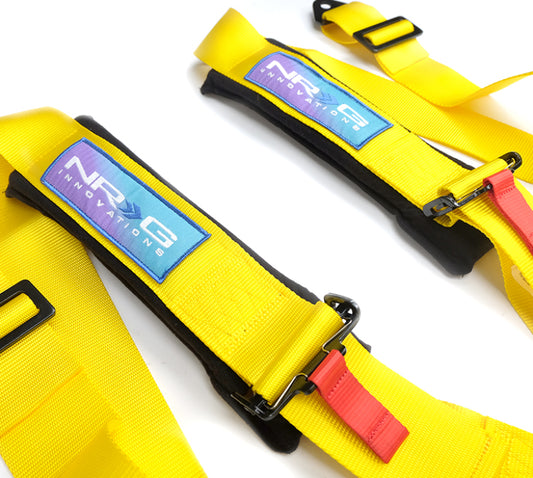 NRG 5PT 3in. Seat Belt Harness / Cam Lock - Yellow - awdtuningtx