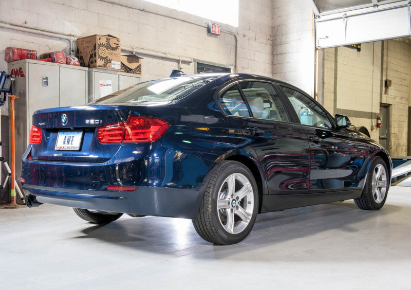 AWE Tuning 13-18 BMW 320i (F30) Touring Edition Exhaust w/ Perfomance Mid Pipe - Diamond Black Tips - awdtuningtx