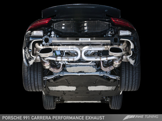 AWE Tuning 991 Carrera Performance Exhaust - Use Stock Tips - awdtuningtx