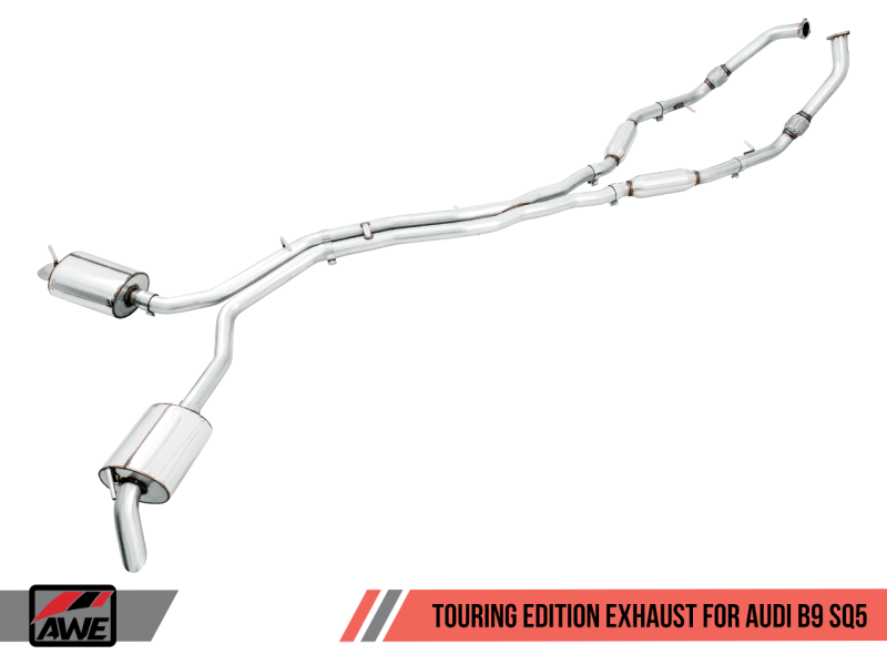 AWE Tuning Audi B9 SQ5 Resonated Touring Edition Cat-Back Exhaust - No Tips (Turn Downs) - awdtuningtx