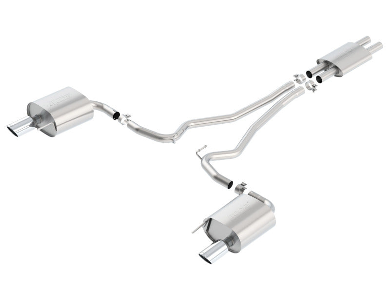 Borla Cat Back 15-17 Ford Mustang 3.7L V6 MT/AT 2.25in Pipe 4in Single Round Rolled Tips - awdtuningtx