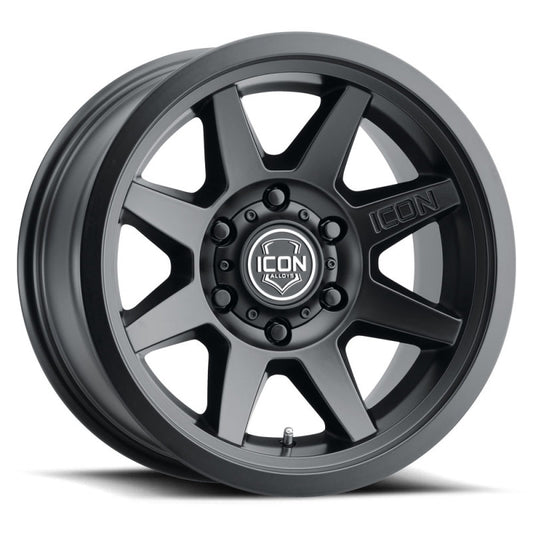 ICON Rebound 17x8.5 6x5.5 0mm Offset 4.75in BS 106.1mm Bore Satin Black Wheel - awdtuningtx