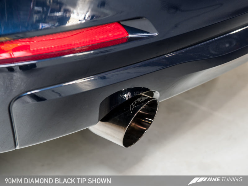 AWE Tuning BMW F30 320i Touring Exhaust w/Performance Mid Pipe - Diamond Black Tip (90mm) - awdtuningtx