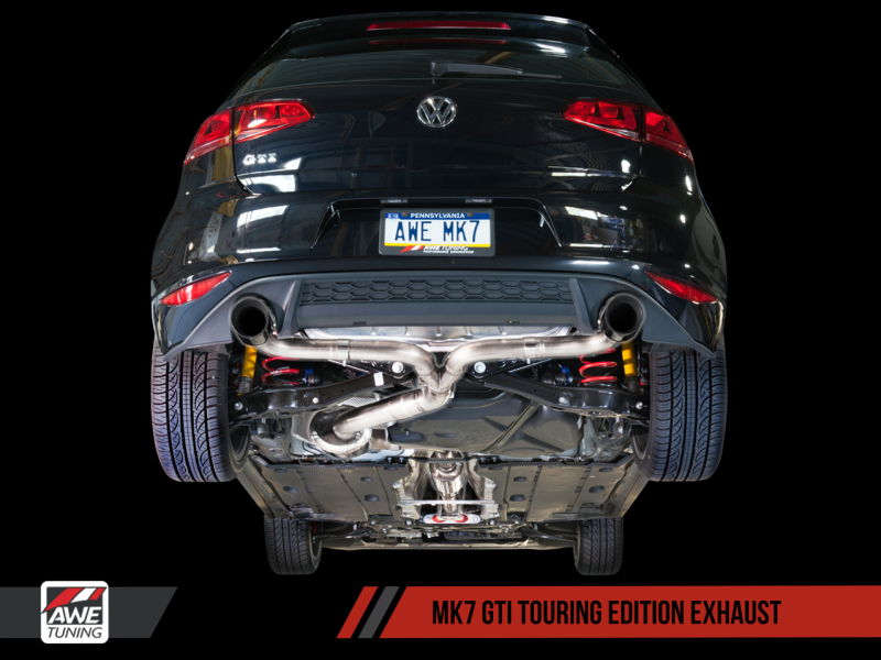 AWE Tuning VW MK7 GTI Touring Edition Exhaust - Diamond Black Tips - awdtuningtx