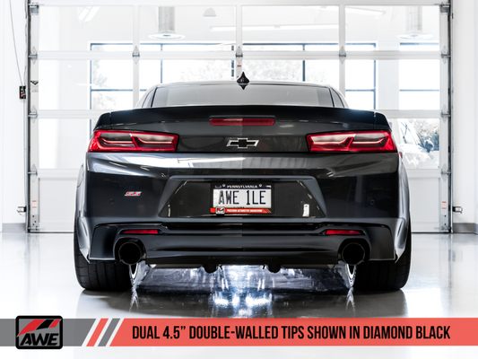 AWE Tuning 16-19 Chevrolet Camaro SS Axle-back Exhaust - Touring Edition (Diamond Black Tips) - awdtuningtx