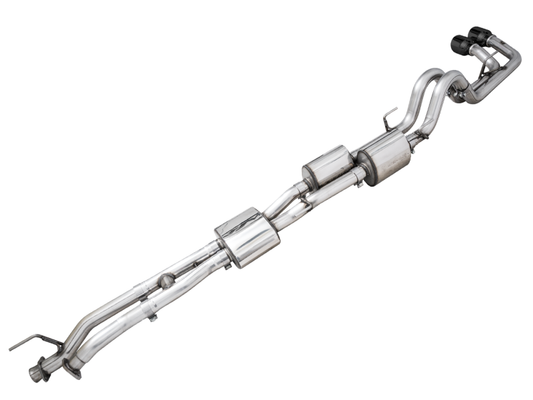 AWE 16-22 Toyota Tacoma 0FG Catback Exhaust w/ BashGuard - Dual Diamond Black Tips - awdtuningtx