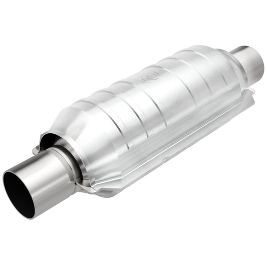 MagnaFlow Conv Univ 2in Inlet/Outlet Center/Center Round 11in Body L x 5.125in W x 15in Overall L - awdtuningtx