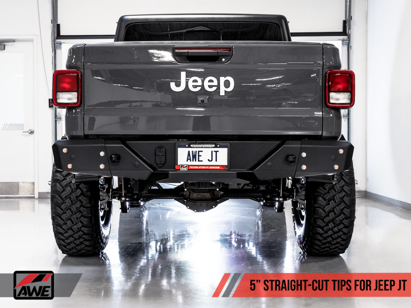 AWE Tuning 20-21 Jeep Gladiator JT 3.6L Tread Edition Cat-Back Dual Exhaust - Diamond Black Tip - awdtuningtx