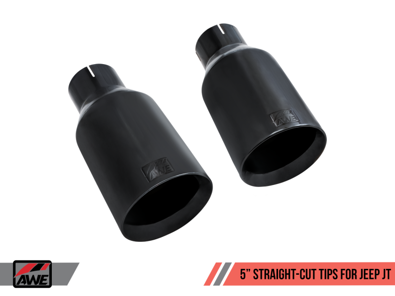 AWE Tuning 20-21 Jeep Gladiator JT 3.6L Tread Edition Cat-Back Dual Exhaust - Diamond Black Tip - awdtuningtx