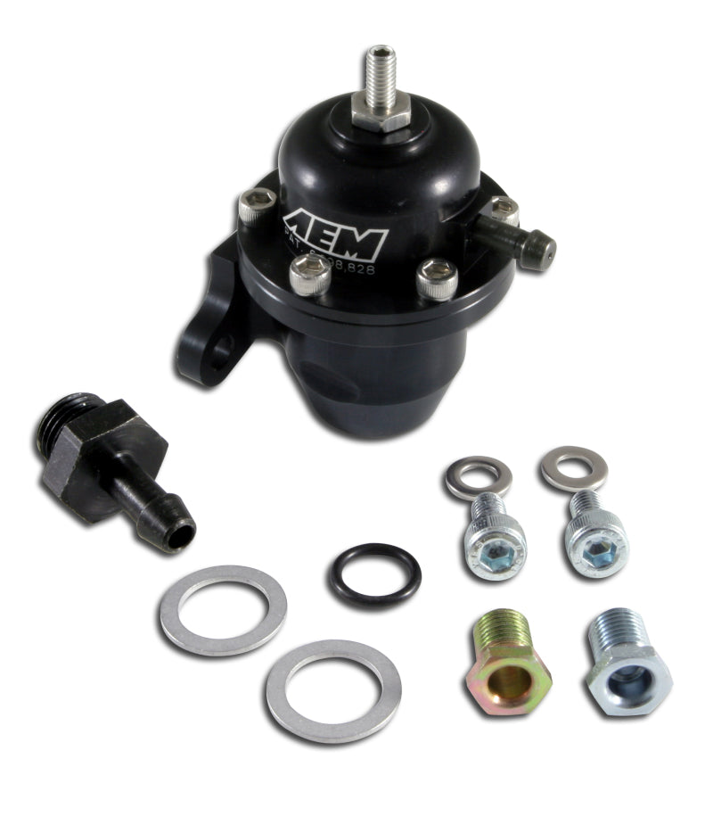 AEM 98-99 Acura CL / 00-05 S2000 / 98-02 Accord / 96-00 Civic Black Adjustable Fuel Pressure Regulat - awdtuningtx