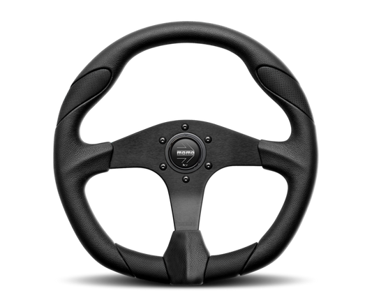 Momo Quark Steering Wheel 350 mm - Black Poly/Black Spokes - awdtuningtx
