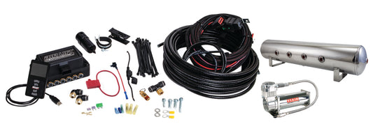 Air Lift Performance 3P (1/4 Air Line 4 Gal 7-Port  Polished Aluminum Tank VIAIR 444C Comp) - awdtuningtx