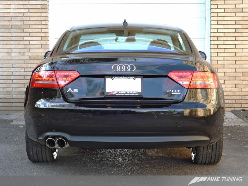 AWE Tuning Audi B8 A5 2.0T Touring Edition Single Outlet Exhaust - Diamond Black Tips - awdtuningtx