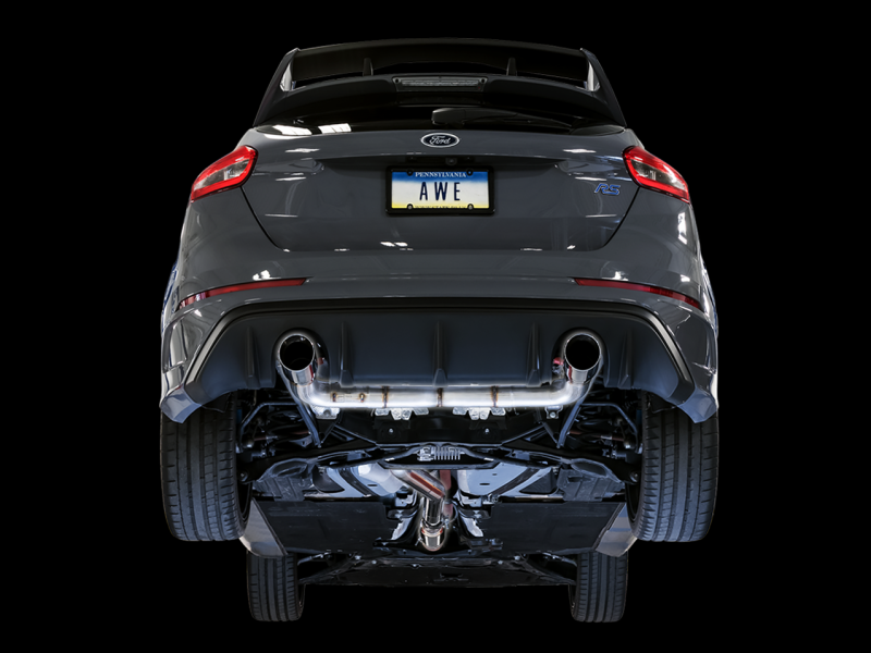 AWE Tuning Ford Focus RS Track Edition Cat-back Exhaust - Chrome Silver Tips - awdtuningtx