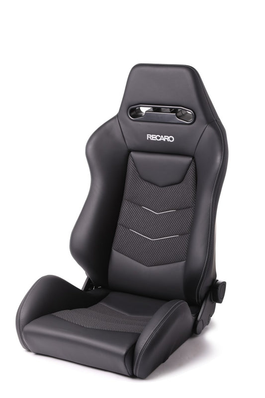 Recaro Speed V Driver Seat - Black Leather/Cloud Grey Suede Accent - awdtuningtx