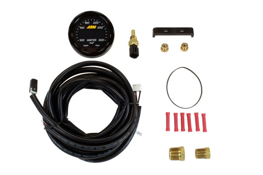 AEM X-Series Temperature 100-300F Gauge Kit (ONLY Black Bezel and Water Temp. Faceplate) - awdtuningtx