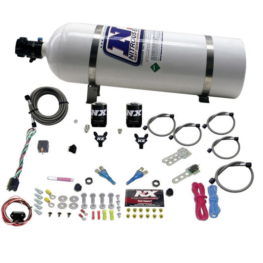 Nitrous Express 03-18 Nissan 350Z/370Z Dual Nozzle (35-150HP) w/15lb Bottle - awdtuningtx