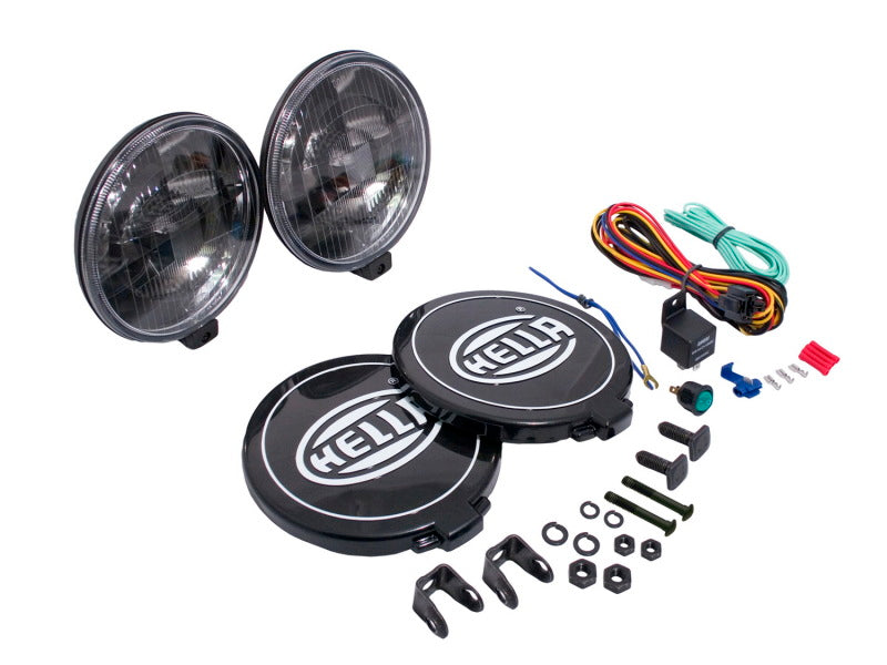 Hella 500 Series 12V Black Magic Halogen Driving Lamp Kit - awdtuningtx