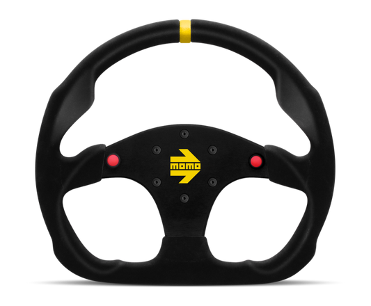 Momo MOD30 Buttons Steering Wheel 320 mm -  Black Suede/Black Spokes/1 Stripe - awdtuningtx