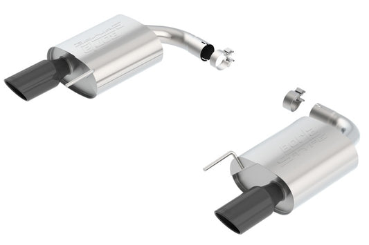 Borla S-Type Rear Section 15-17 Ford Mustang GT 5.0L V8 MT/AT 2.5in pipe 4in tip (Black Chrome) - awdtuningtx