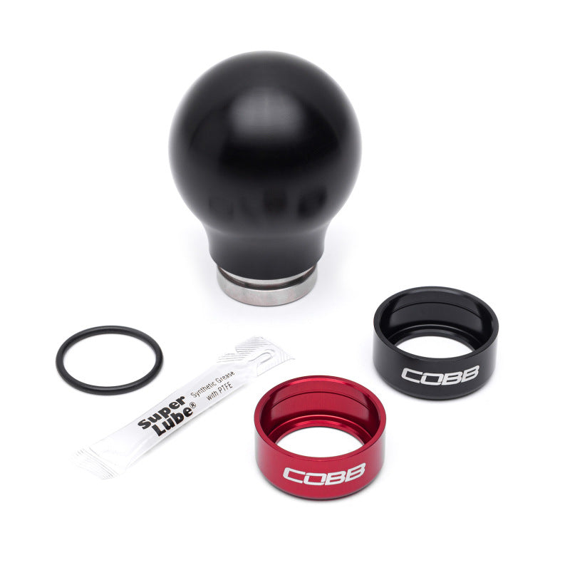 Cobb Subaru 6-Speed Weighted COBB Shift Knob - Black (Incl. Both Red + Blk Collars) - awdtuningtx