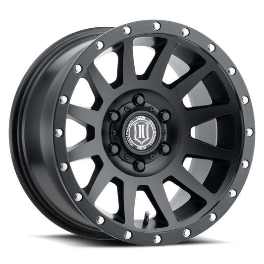ICON Compression 17x8.5 5x5 -6mm Offset 4.5in BS 71.5mm Bore Satin Black Wheel - awdtuningtx