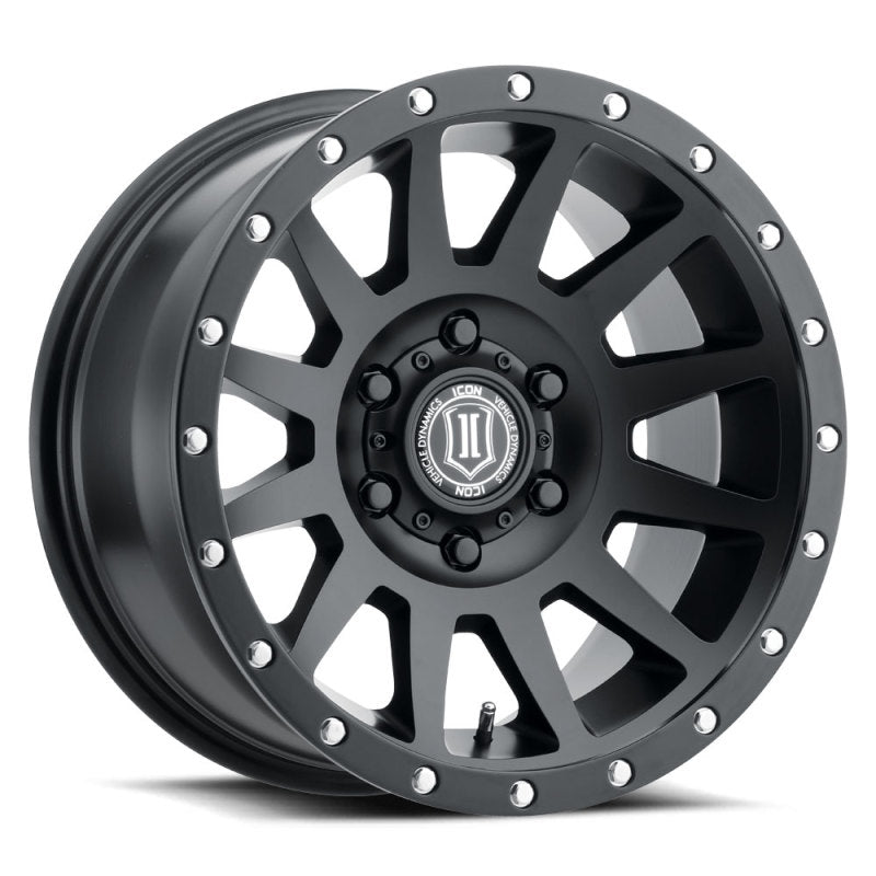 ICON Compression 17x8.5 6x5.5 25mm Offset 5.75in BS 95.1mm Bore Satin Black Wheel - awdtuningtx