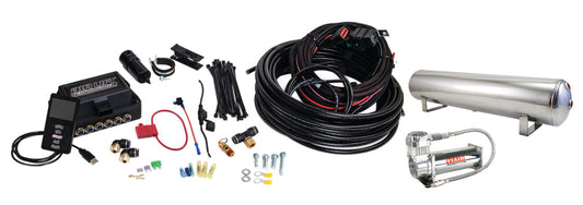 Air Lift Performance 3P (3/8 Air Line 4 Gal 5-Port  Polished Aluminum Tank VIAIR 444C Comp) - awdtuningtx
