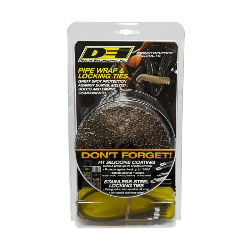 DEI Exhaust Wrap Kit - Pipe Wrap and Locking Tie - Titanium - awdtuningtx