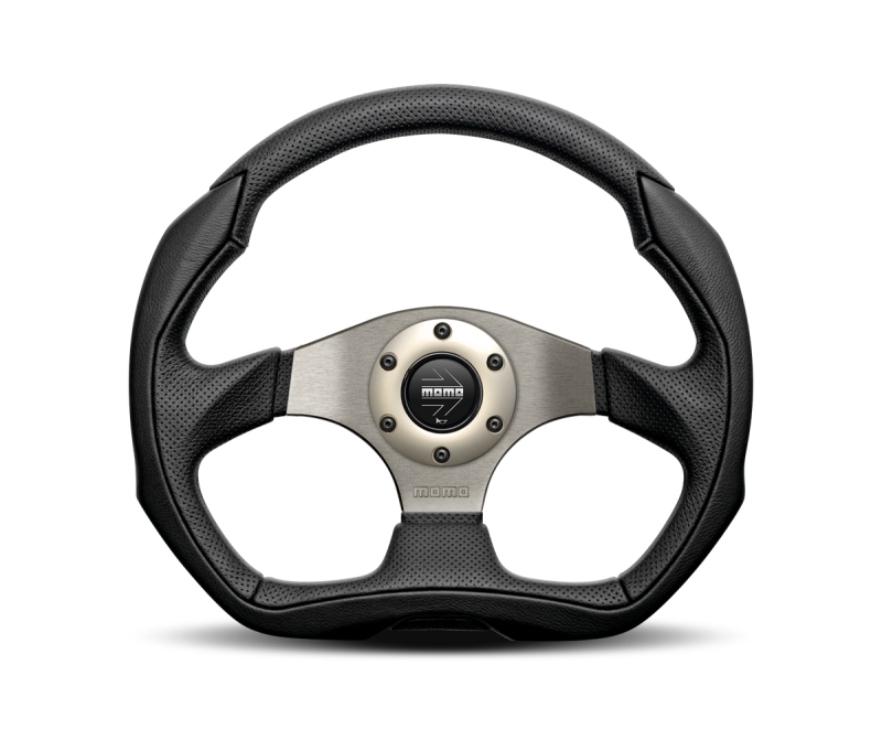 Momo Eagle Steering Wheel 350 mm - Black Leather/Anth Spokes - awdtuningtx