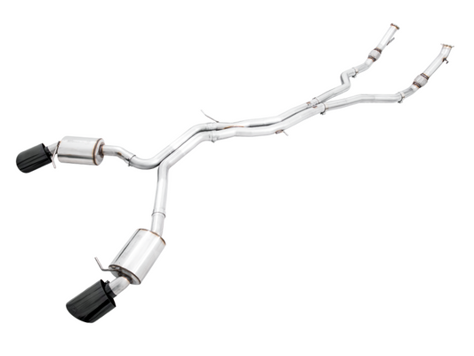 AWE Tuning Audi B9.5 RS5 Sportback Non-Resonated Touring Edition Exhaust - RS-Style Diamond Blk Tips - awdtuningtx